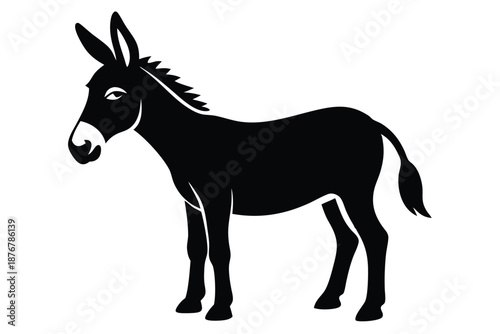 Mule Silhouette Vector Illustration for Ranching Graphics and Farm-Themed Minimalist Art