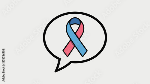 Awareness ribbon in speech bubble Vector