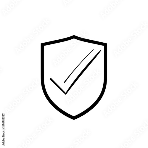Vector illustration of a secure shield with a checkmark, symbolizing verified protection, digital security, and reliable authentication for online safety and data integrity