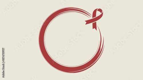Red ribbon awareness symbol Vector