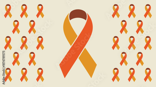 Orange ribbons symbolizing awareness Vector