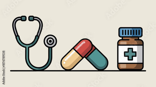Medical supplies and medication Vector