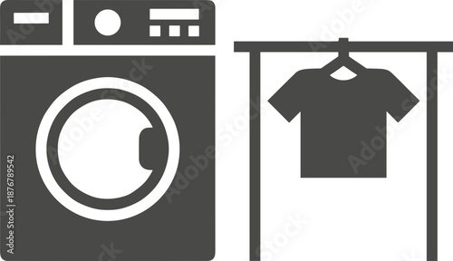 laundry sign utility icon in dark grey and clear background, editable vector illustration