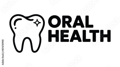 Illustration of a tooth and the words 'oral health' Vector
