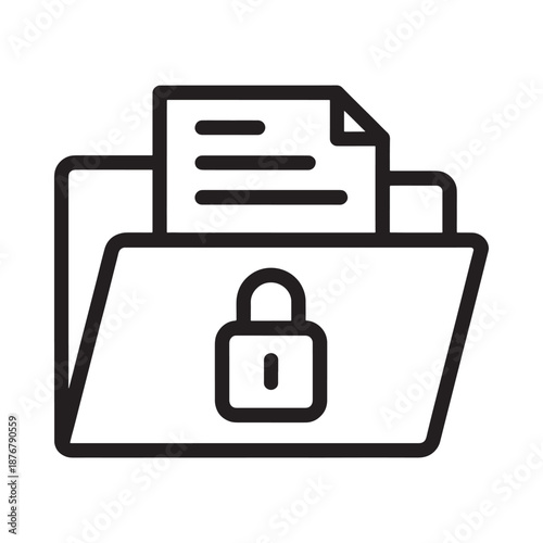 Locked folder with documents Representing secure file storage and data protection