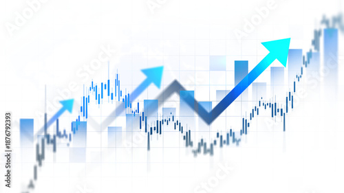Transparent stock market investment trading graph growth.Investment finance chart,stock market business and exchange financial growth graph.	
