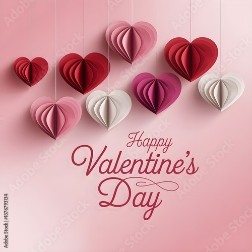valentines day card with hearts