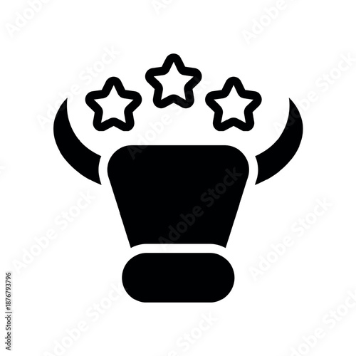Bull head with three stars, a symbol of power, achievement, and quality
