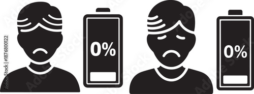 Silhouette of tired person with low energy level