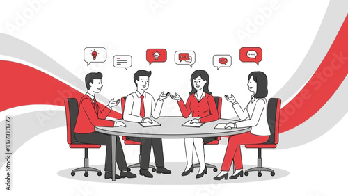 Business Meeting Brainstorming Session - Team Collaboration and Ideas