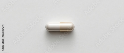 Isolated Minimalist Capsule on Clean Background with Subtle Lighting for Medical Use