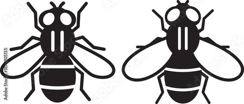 Fly silhouette common house pests icon illustration
