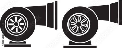 Silhouette icon of turbocharger engine car auto part