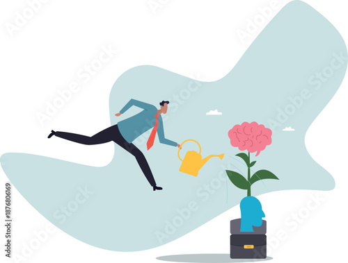 Growth mindset, personal development or improvement, training to believe to success,about a man and his life.