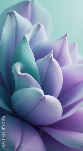 Purple and blue flower with a green background