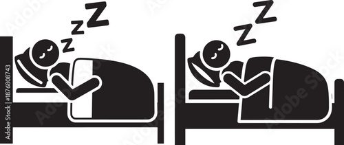 Sleeping silhouette of person in bed rest time