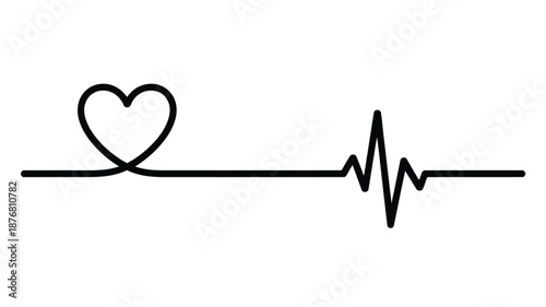 Heartbeat line graph Vector