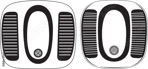 Icons showing top view of squat toilets, representing traditional bathroom facilities, plumbing, and public hygiene concepts.