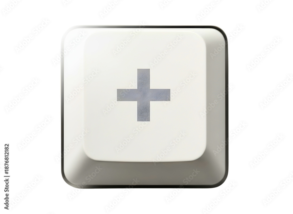 Fototapeta premium Plus sign keyboard key isolated on transparent background