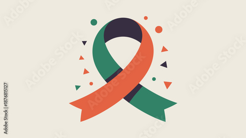 Awareness ribbon with celebratory dots Vector