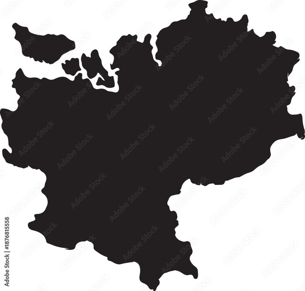 Obraz premium Black Silhouette Map of the Yamalo- Nenets Autonomous Okrug Region Yamalo-Nenets Autonomous Okrug Russia