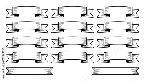 Collection of decorative ribbons Vector