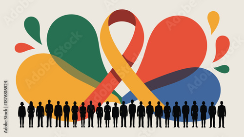 Unity in diversity awareness ribbon Vector