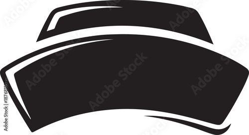 Simple black baseball cap illustration on transparent background for design use