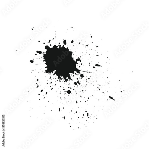 Heavy bottom-weighted black paint stain for urban grunge texture effects.