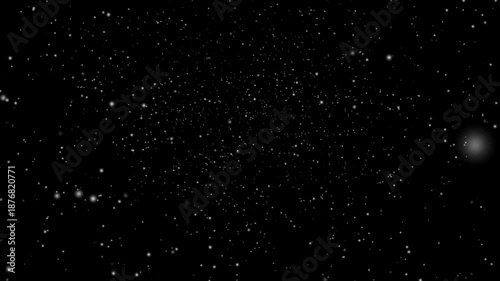Seamless loop snow animation and motion graphics big and small snowflakes and falling snow with black background, snow