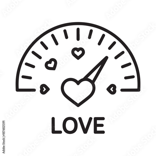 Love gauge Measuring affection with a heart shaped dial and needle