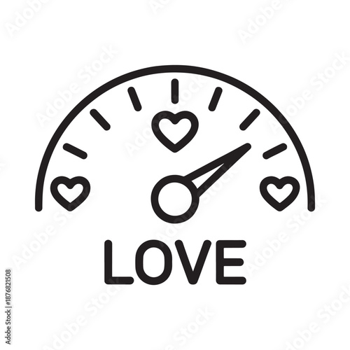 Love meter displaying a high level of affection and emotional connection