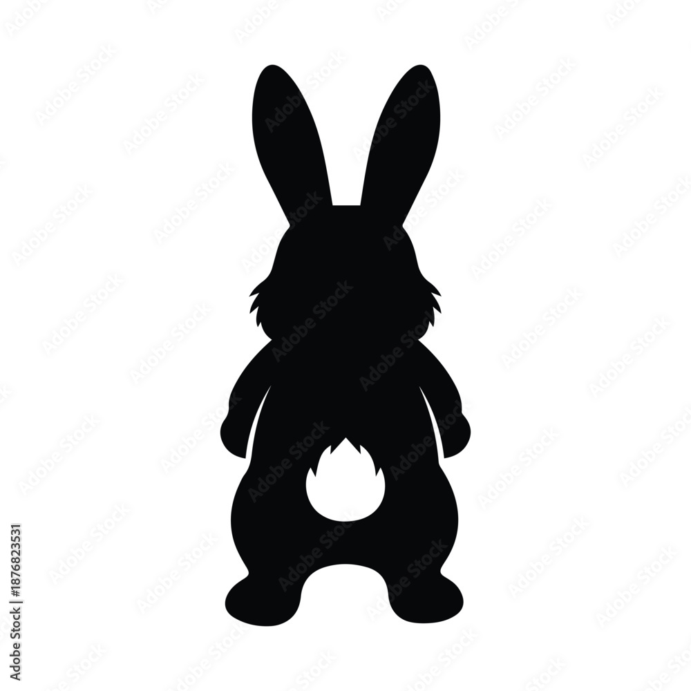 Obraz premium Silhouette of a rabbit isolated on white background, Vector, illustration