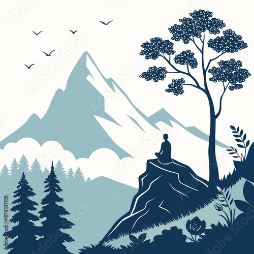 Meditation in mountainous serenity