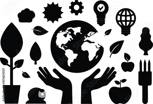 Sustainability concept isolated on transparent background, Vector, illustration