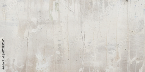 Abstract vintage texture background combining distressed gray concrete wall stains with soft beige watercolor paper texture, subtle vertical streaks, and organic grunge details.