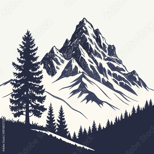 Majestic mountain silhouette