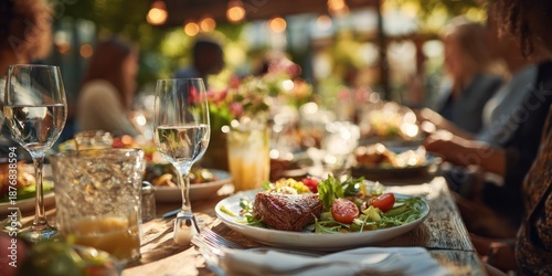 Elegant Outdoor Dining - A Celebration of Food, Wine, and Togetherness.