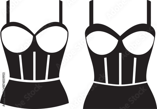 Silhouette of corset fashion bra lingerie dress