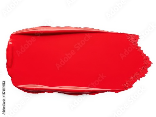 Vibrant red paint swatch on white background