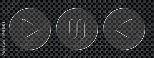 Liquid glass vector buttons and round circle in different shapes. UI interface element with blur effect. Modern web design Templet. glass button, glass banner icon, User interface element for ui ux. 