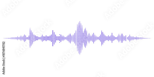 Digital blue technology vector illustration of a heart beat graph forming a heart symbol with a frequency spectrum wave and audio equalizer pulse design