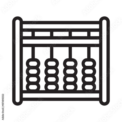 Simple abacus illustration showing rows of beads for basic calculations