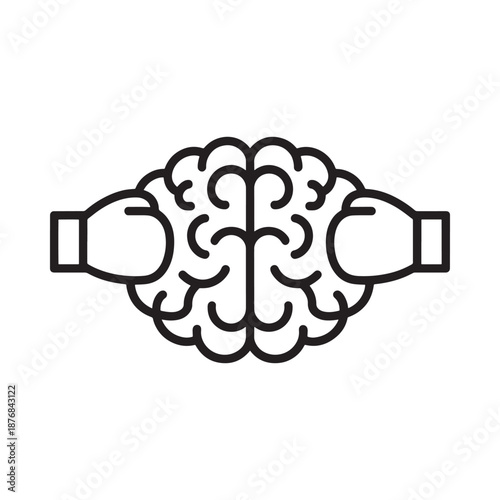 Brain boxing gloves a conceptual illustration of mental strength and resilience