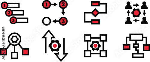 Process, input, output, layout, path Icon Pack Designed for Websites, Apps, UI UX Projects