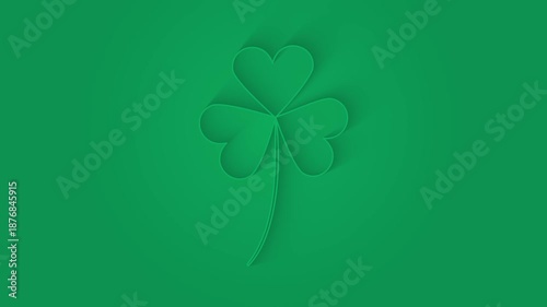 Elegant background with a clean shamrock or clover with animated shadows

