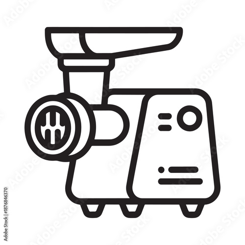 Simple Line Drawing Of A Kitchen Meat Grinder Appliance