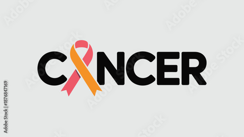 Cancer awareness ribbon Vector