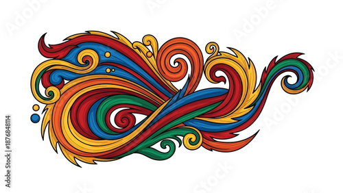 Vibrant Swirling Pattern with Colorful Design.