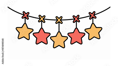 Festive Star Garland: A cheerful star garland brightens a festive occasion, perfect for decorations.